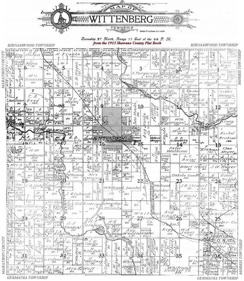 1915 Wittenberg Township, Shawano County Plat Map