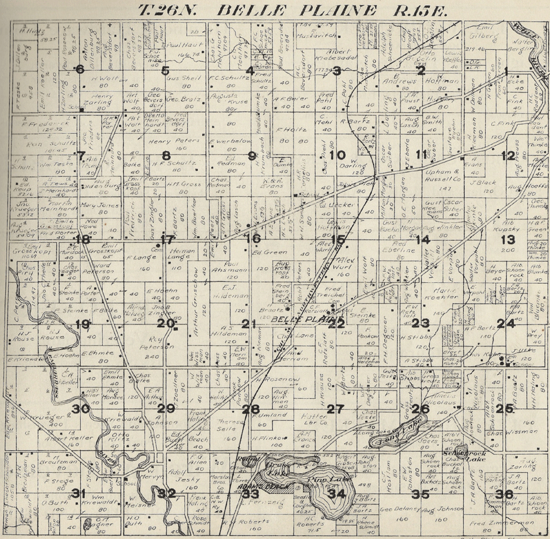 1920 Belle Plaine Township, Shawano County Plat Map