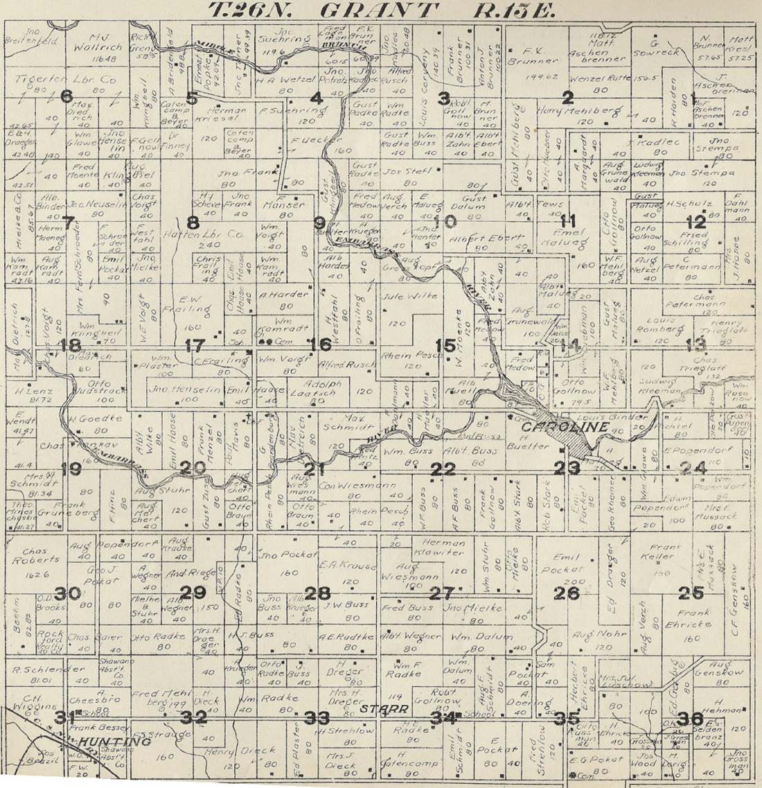 1920 Grant Township, Shawano County Plat Map