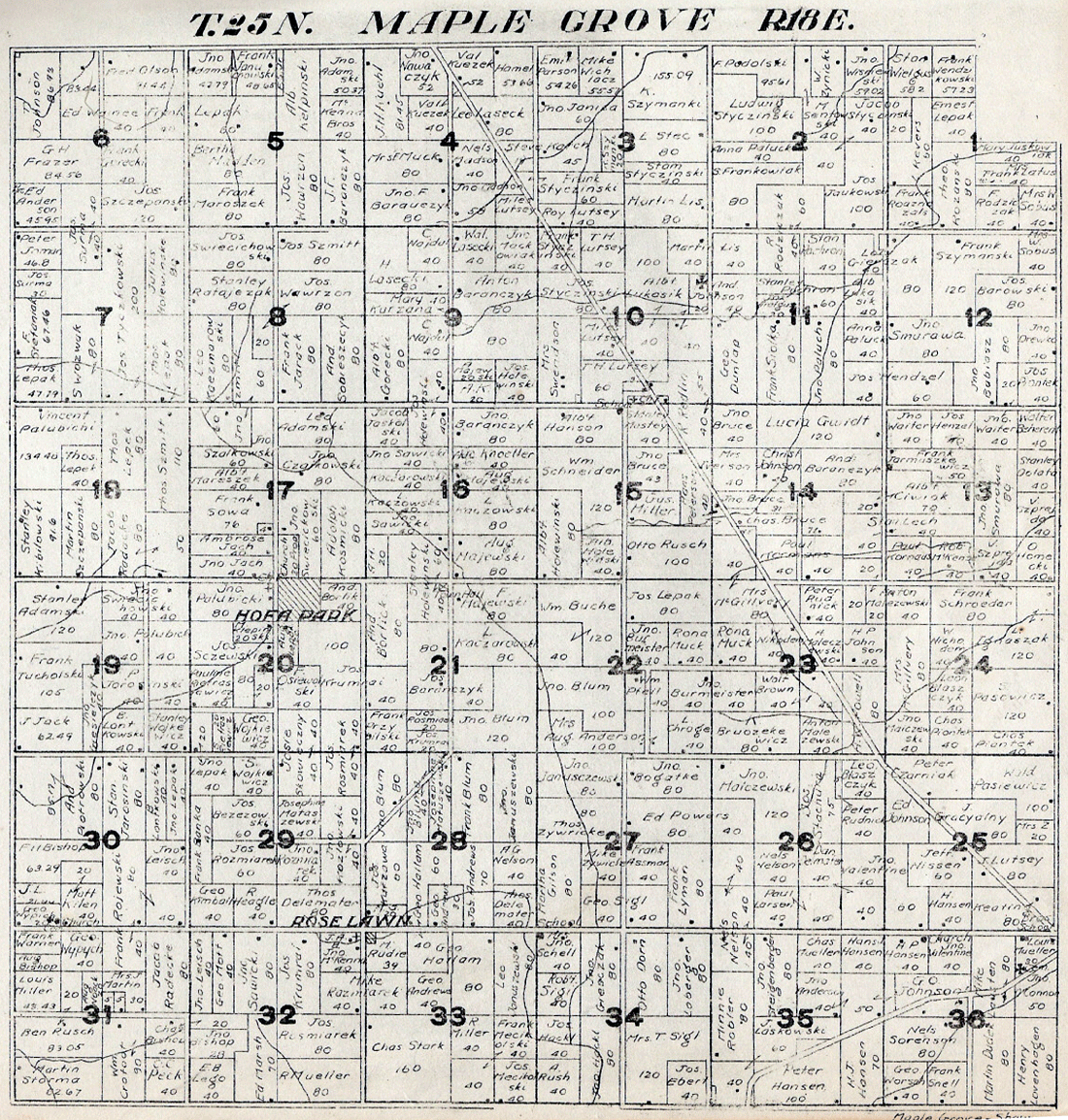 1920 Maple Grove Township, Shawano County Plat Map