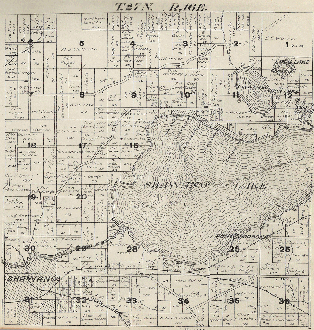 1920 WescottTownship, Shawano County Plat Map