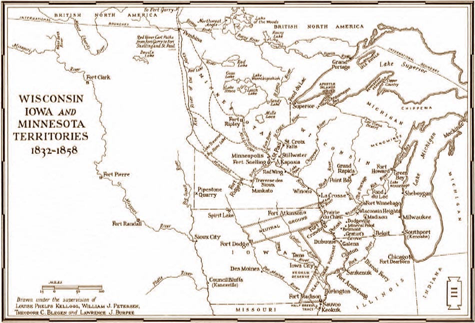 Wisconsin Territory Map 1832 1858