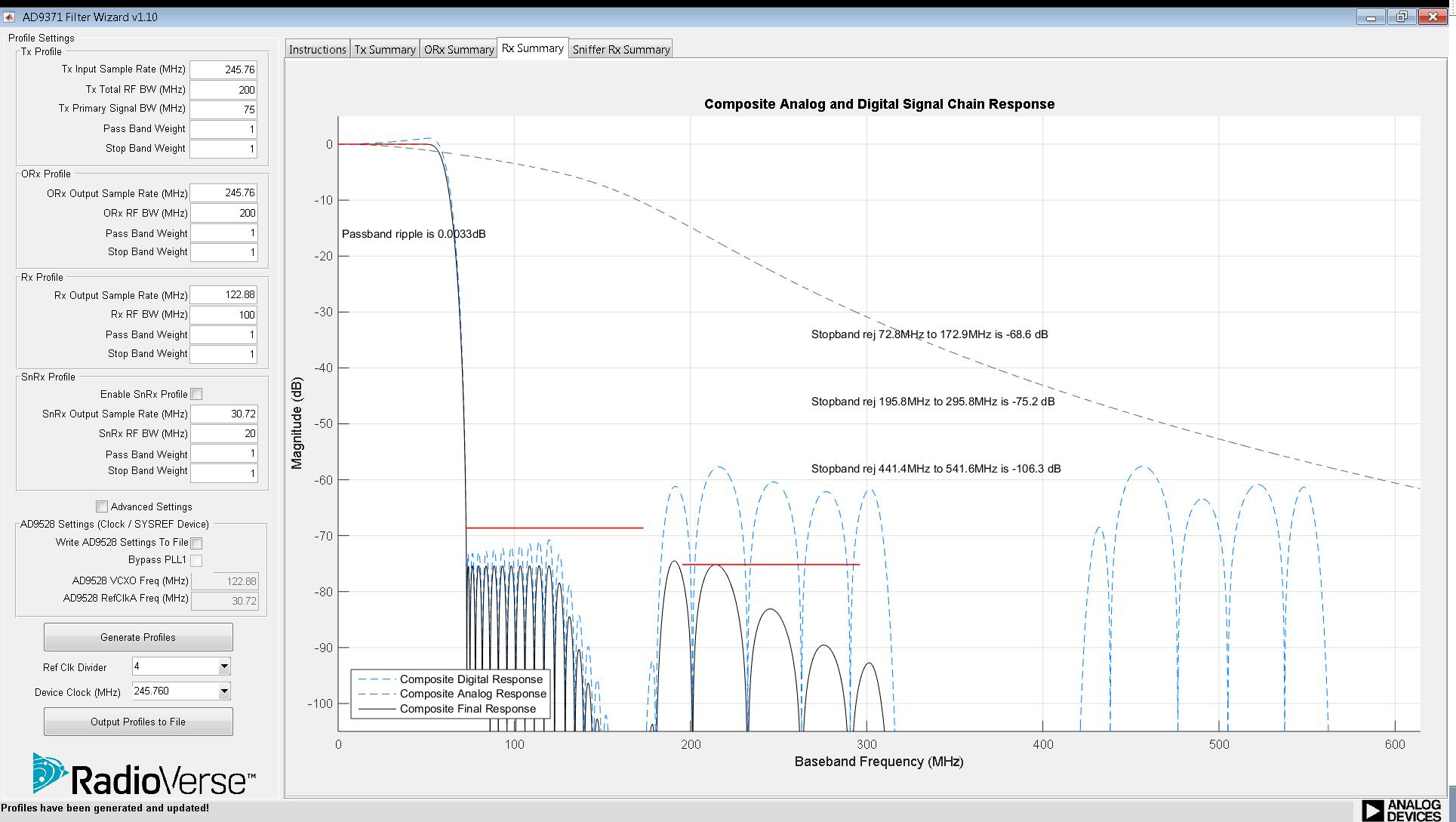 MATLAB Profile Generator for AD9371 [Analog Devices Wiki]
