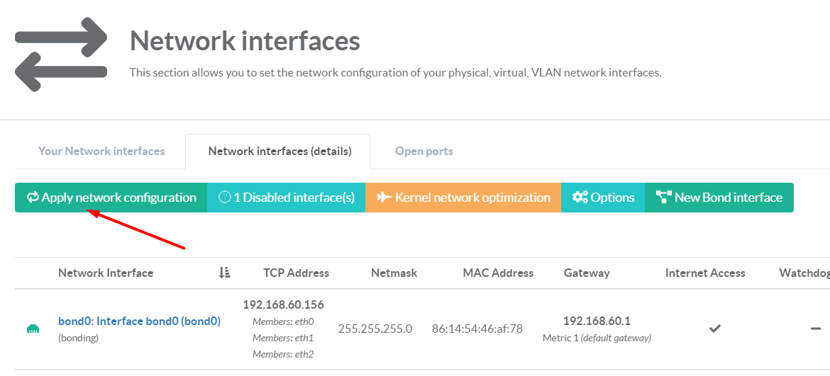 Bonding Interfaces LACP Artica Wiki