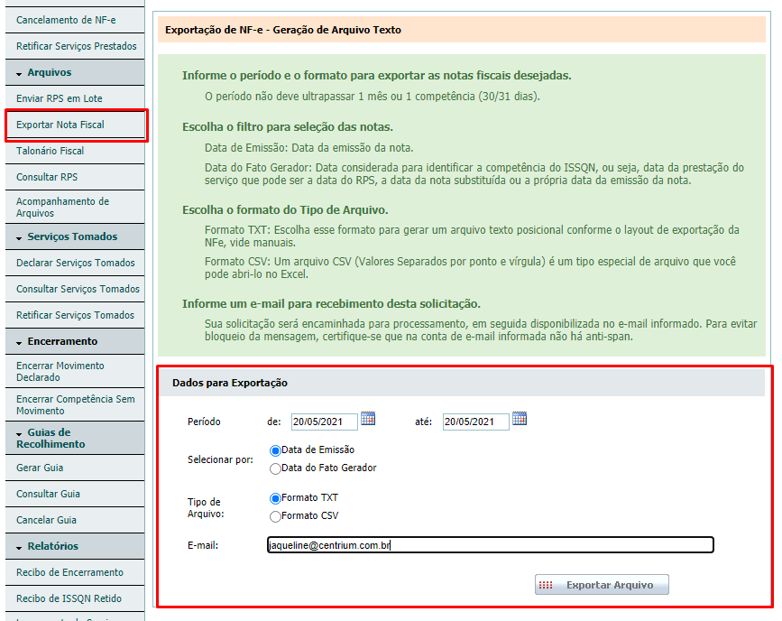 Remessa de Nota Fiscal de Serviços Eletrônica Padrão eISS Wiki