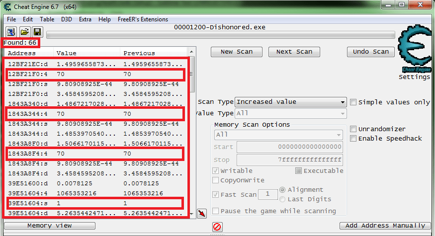 Creating a cheat table - Health - Cheat Engine