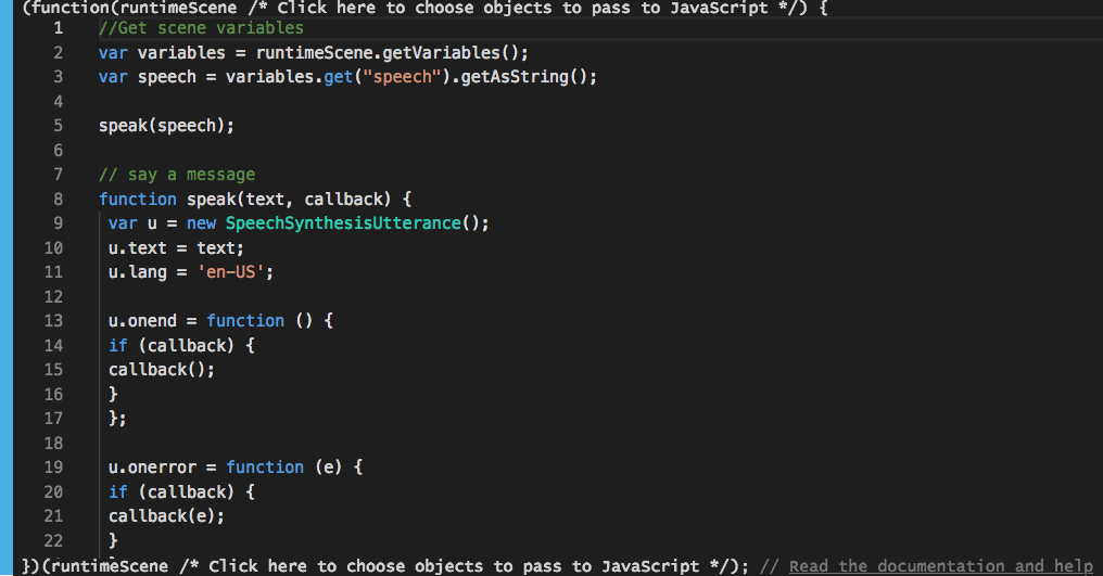 Eventos de Código Java Script (JavaScript Code events) [GDevelop wiki]