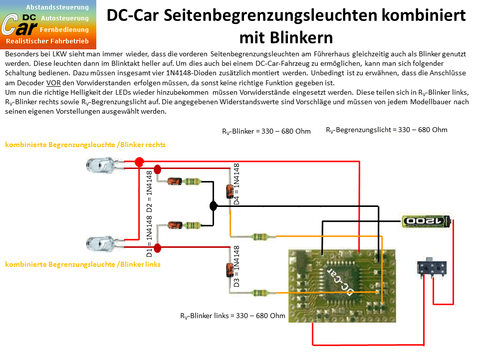 Spezielle Beleuchtungs und Blinkerschaltungen DCCar