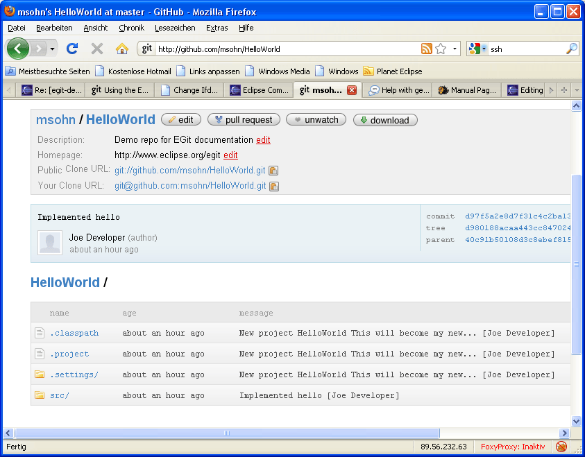 EGit/User Guide/Remote Eclipsepedia