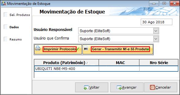 Módulo Desktop Movimento Estoque