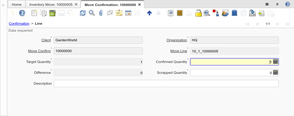 Move Confirmation (Window ID333) iDempiere en