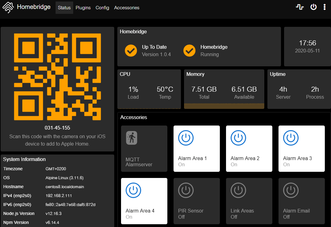 Homebridge in NodeRED for Apple Homekit INSTAR Wiki 2.0 INSTAR