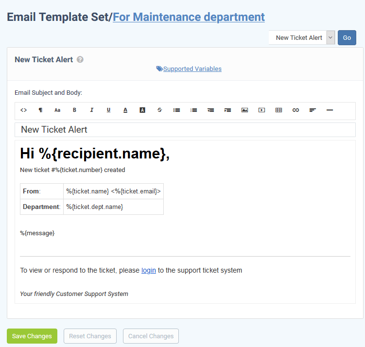 How to manage email templates and variables in Service Desk