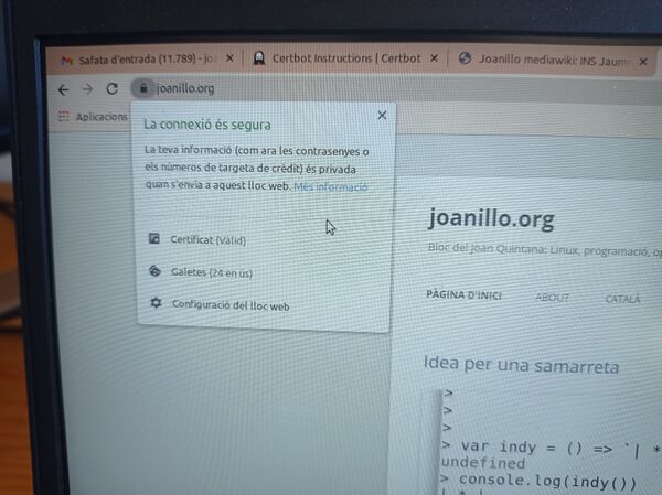 Certificats SSL amb certbot wikijoan