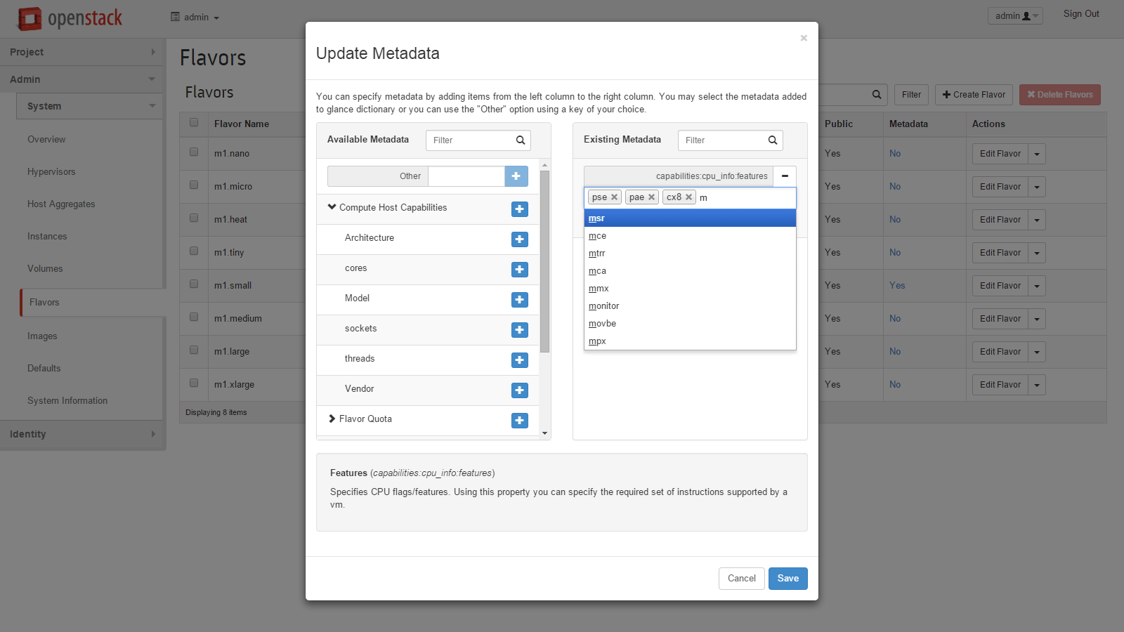 Horizon/MetadataWidgetMultivalueSelectionProposal OpenStack