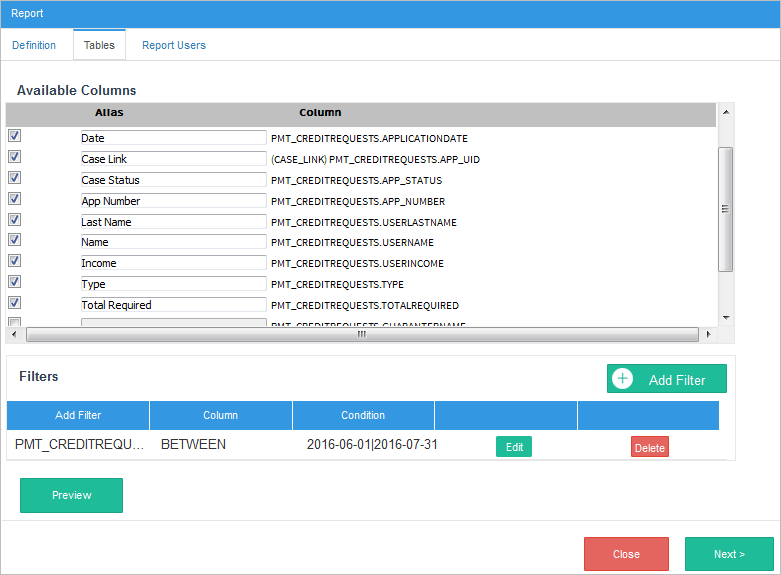 3.5 3.8 Data Reporting Tools DocumentationProcessMaker