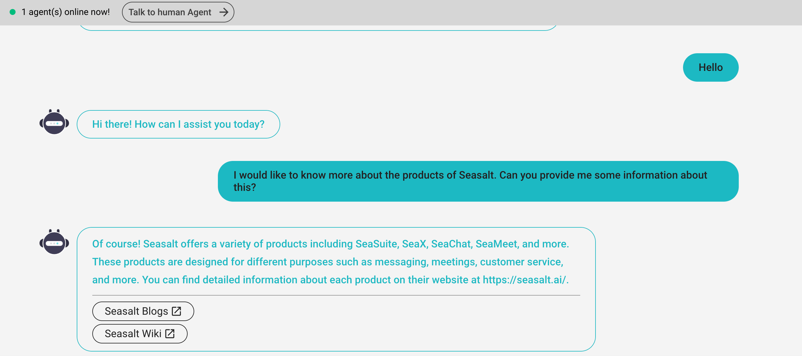 Adding URL buttons to KB responses Seasalt.ai