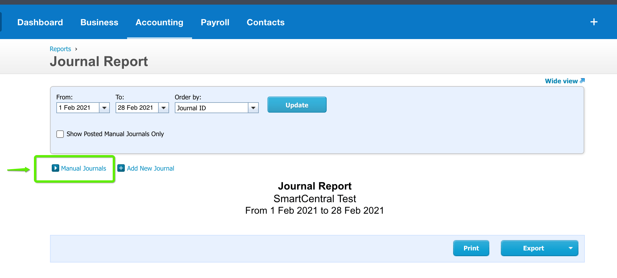 Import Extracted SC Journal File into Xero