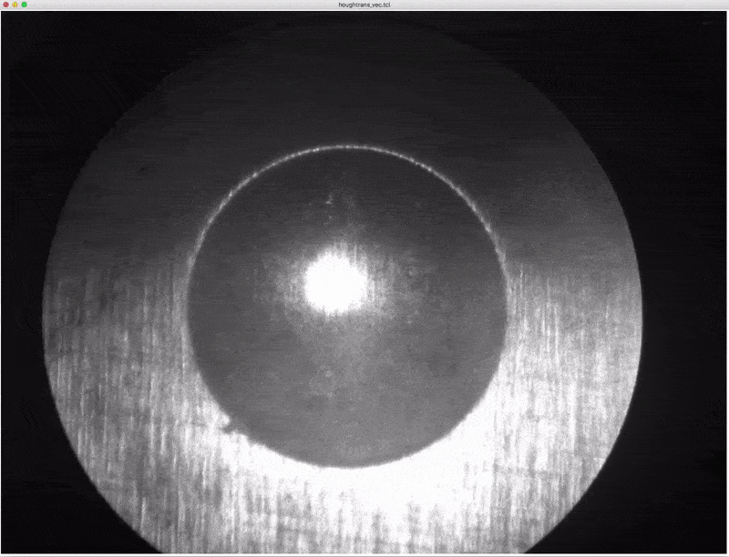 Measuring Brinell Hardness with Hough Transformation using VecTcl