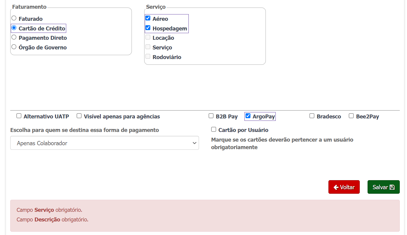 VCN Argo Pay Cadastro da forma de pagamento Argo Wiki