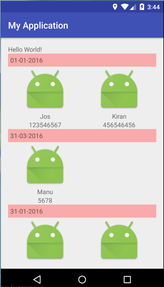 Android using multiple layout in RecyclerView wiki
