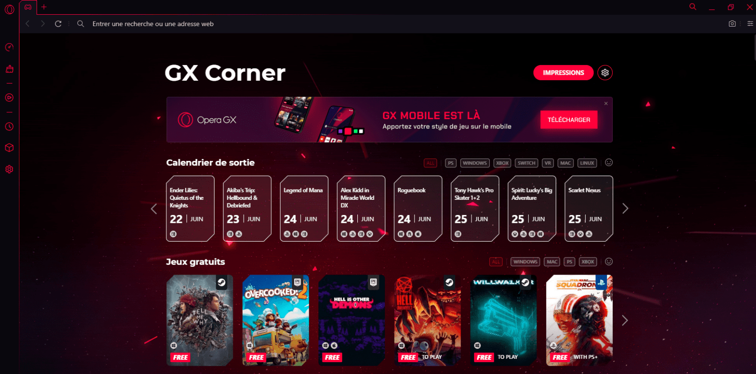 Opera GX Le nouveau navigateur pour gamers