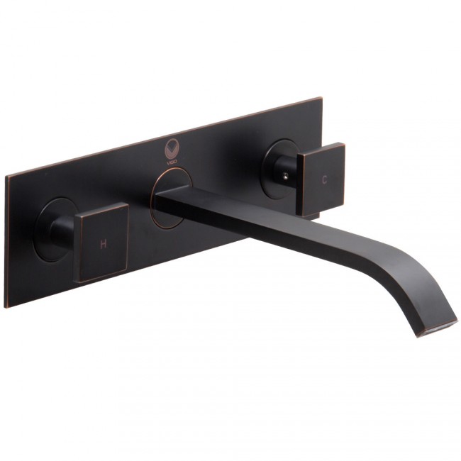 Latori Oil Rubbed Bronze Wall Mount Bathroom Sink Faucet All in One
