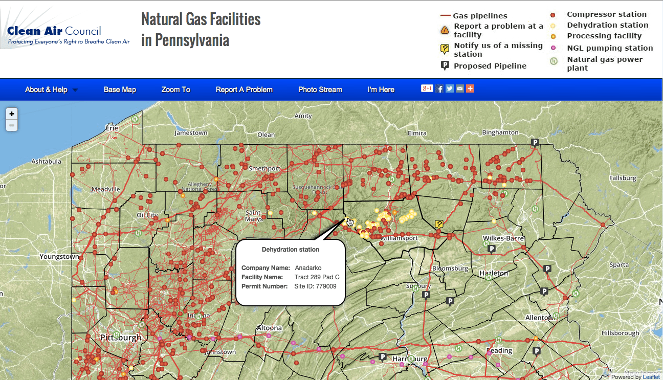 Mapping Marcellus Shale gas facilities