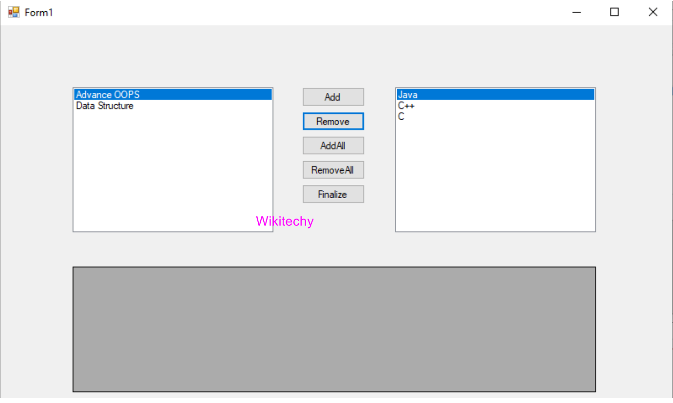 Listbox Control in C C ListBox Control