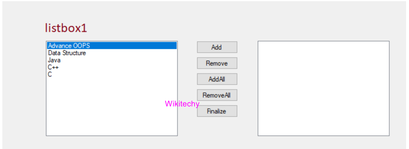Listbox Control in C C ListBox Control