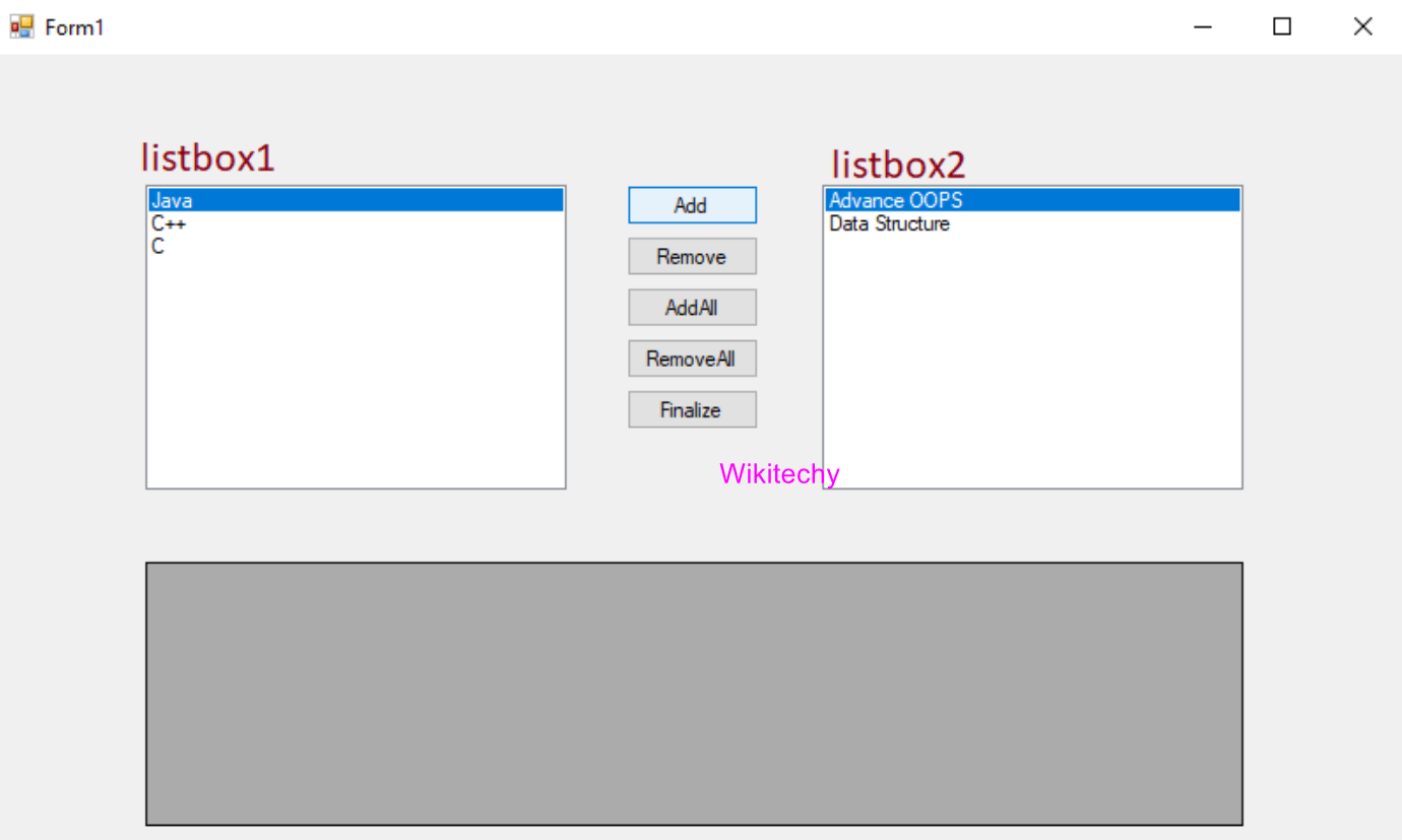 Listbox Control in C C ListBox Control
