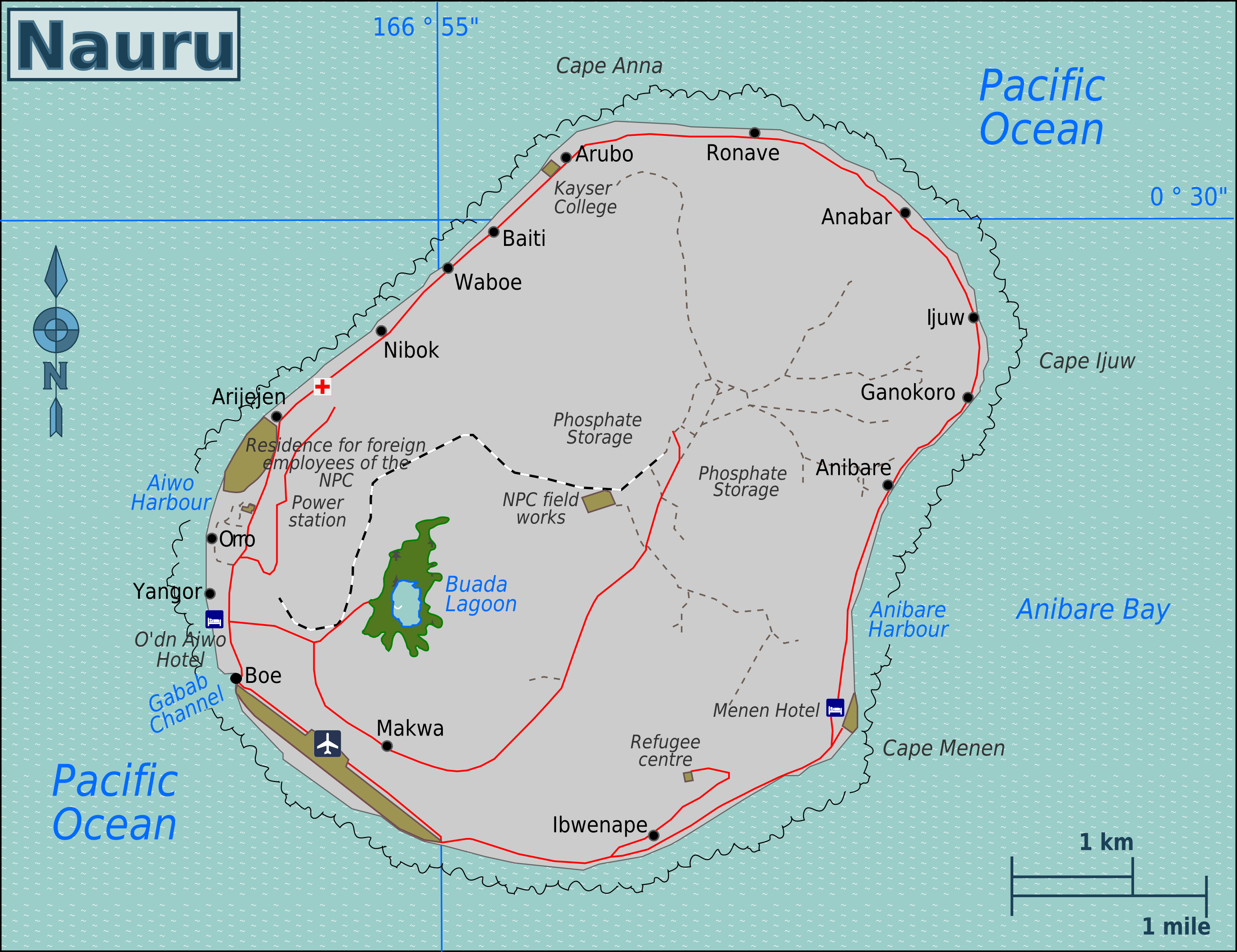 Nauru Karta FileNauru map.png Wikitravel Shared
