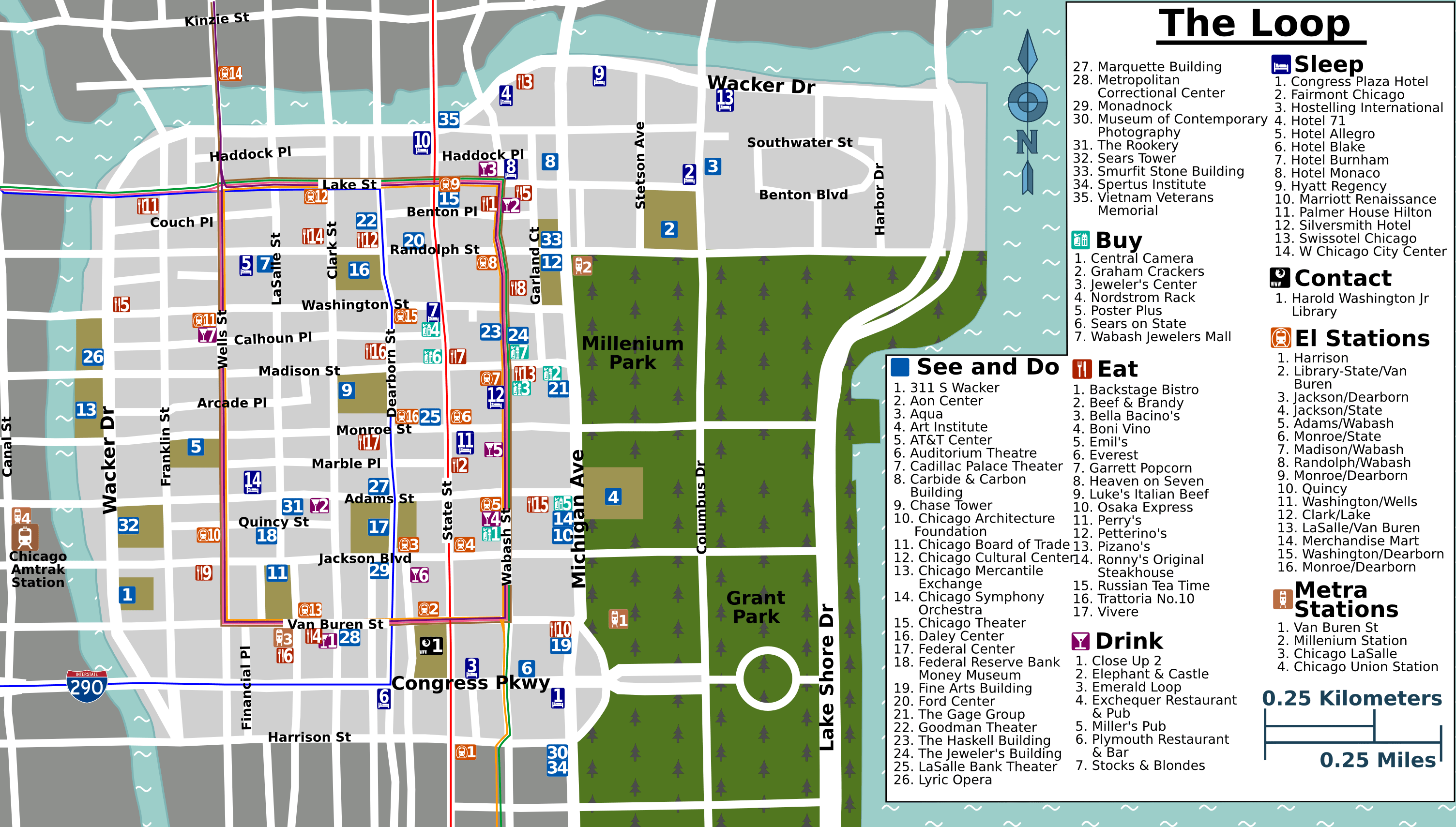River North Chicago Map
