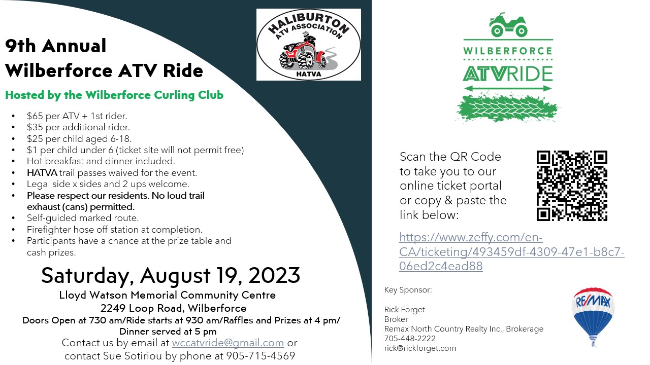 2023 Wilberforce ATV Ride Hosted By The Wilberforce Curling Club