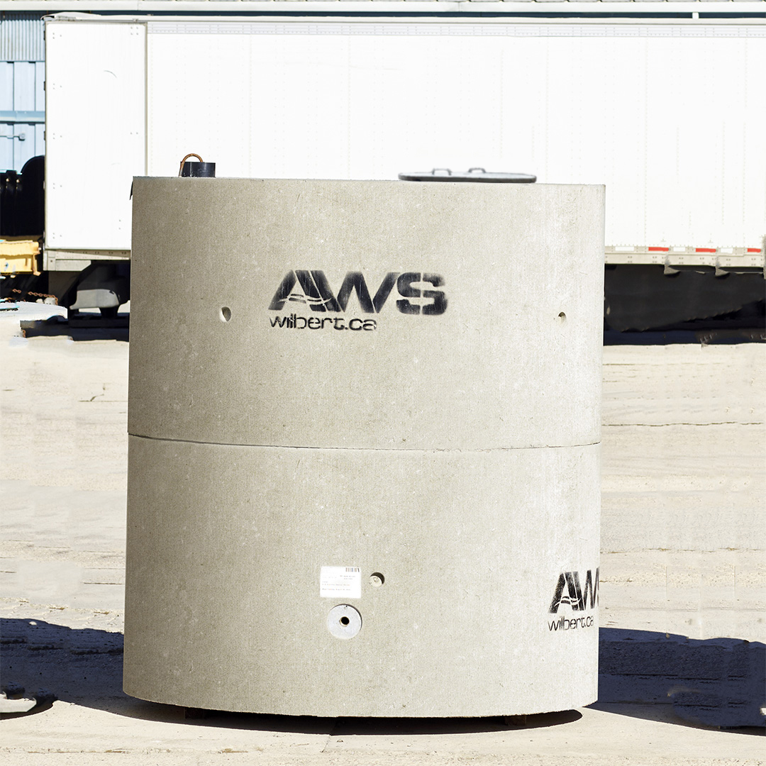 2000 Gal Cistern / Holding Tank 8ft dia. Round Alberta Wilbert Sales