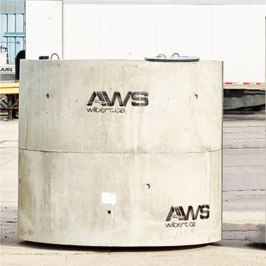 3300 Gal Cistern / Holding Tank 10ft dia. Round Alberta Wilbert Sales