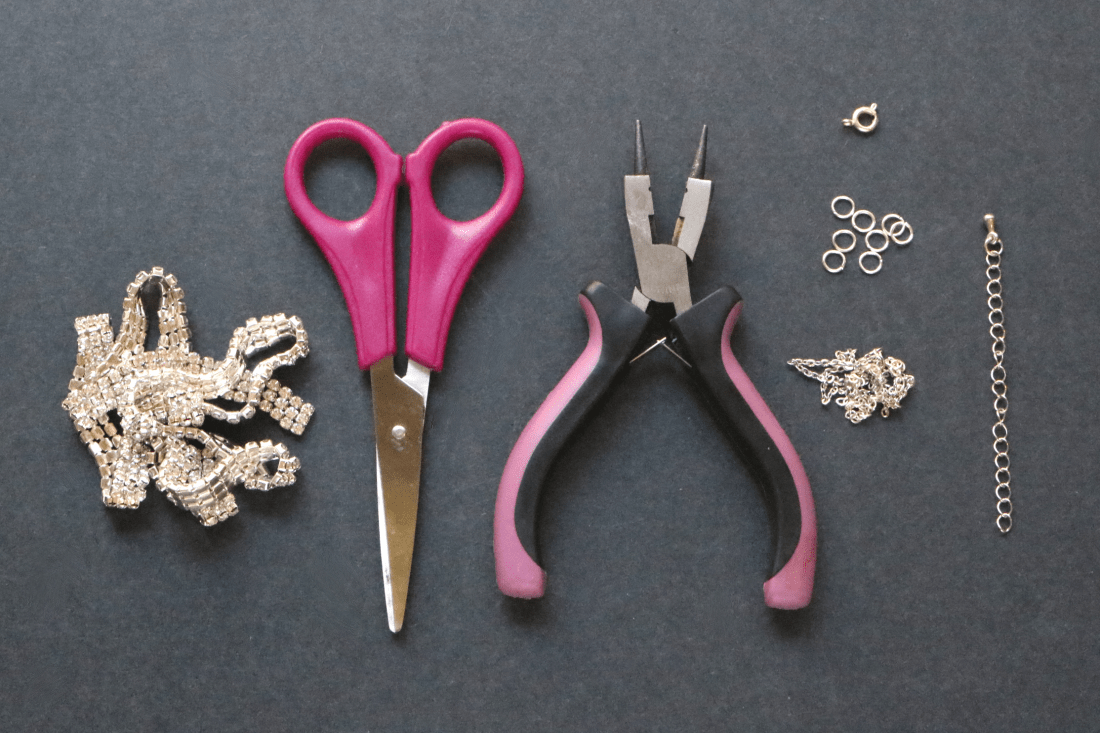 DIY Draped Rhinestone Choker