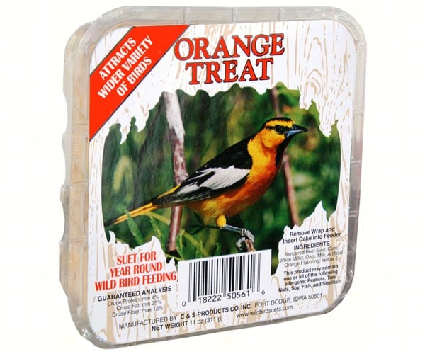 C&S Orange Treat Suet Cake Wild Bird Habitat Store