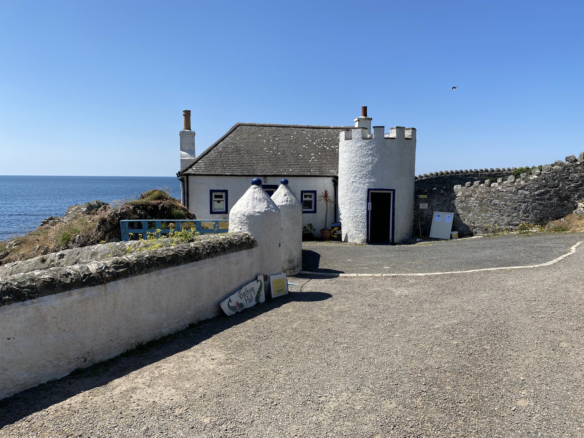Port Logan fish pond. Wild Camping for Motorhomes
