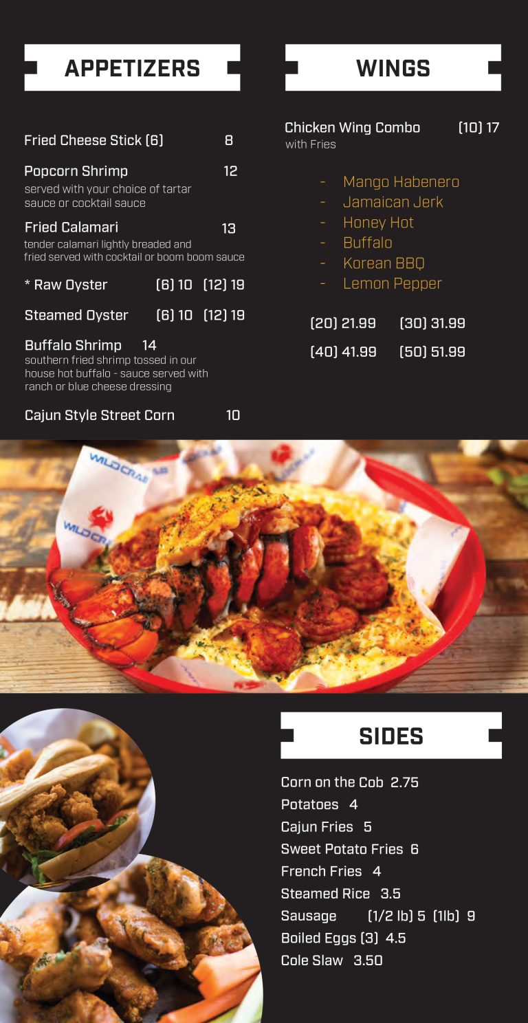Menu (Decatur) Wild Crab Seafood & Bar