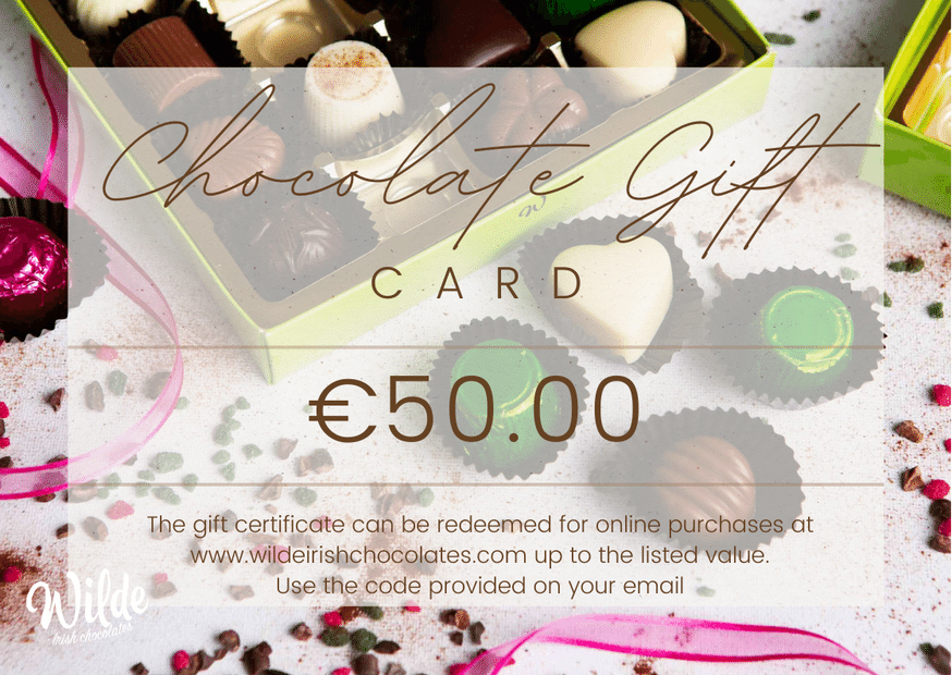 €50 Chocolate Gift Card For Wilde Irish Chocolates Online Chocolate