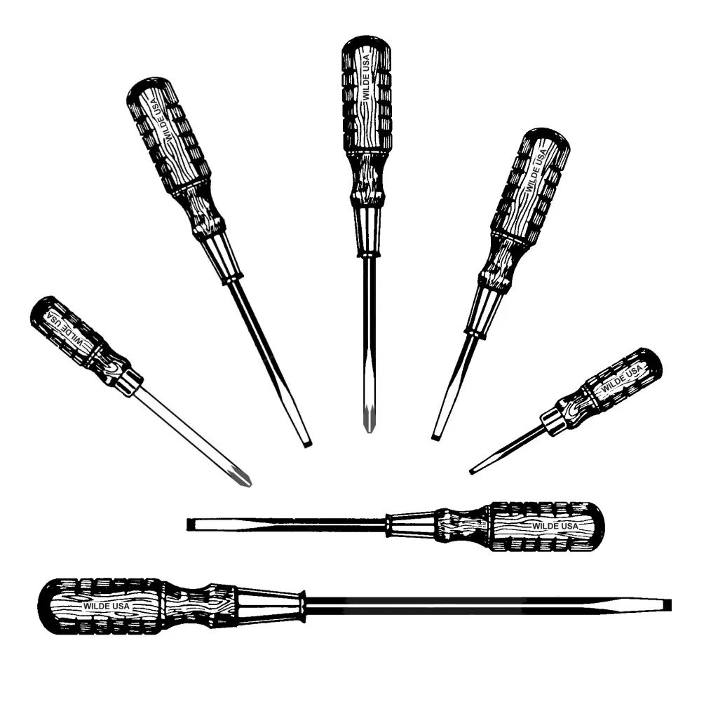 7 Piece Wood Handle Screwdriver Set SW7 Wilde Tool