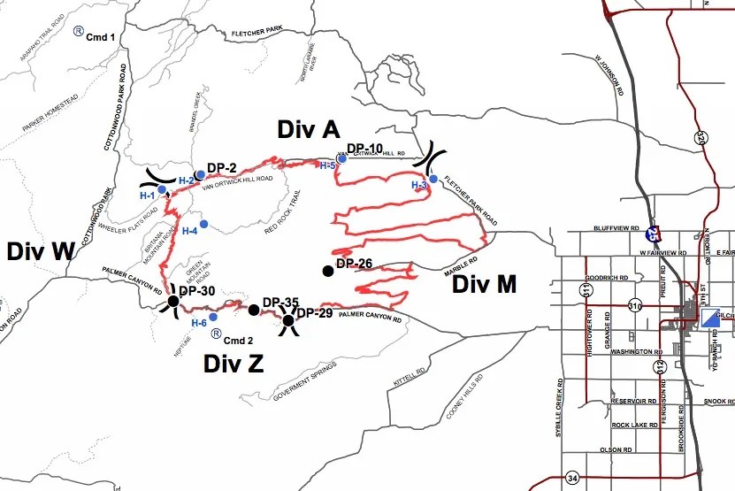 Britania Mountain Fire Map TransportationMap_932018 Wildfire Today