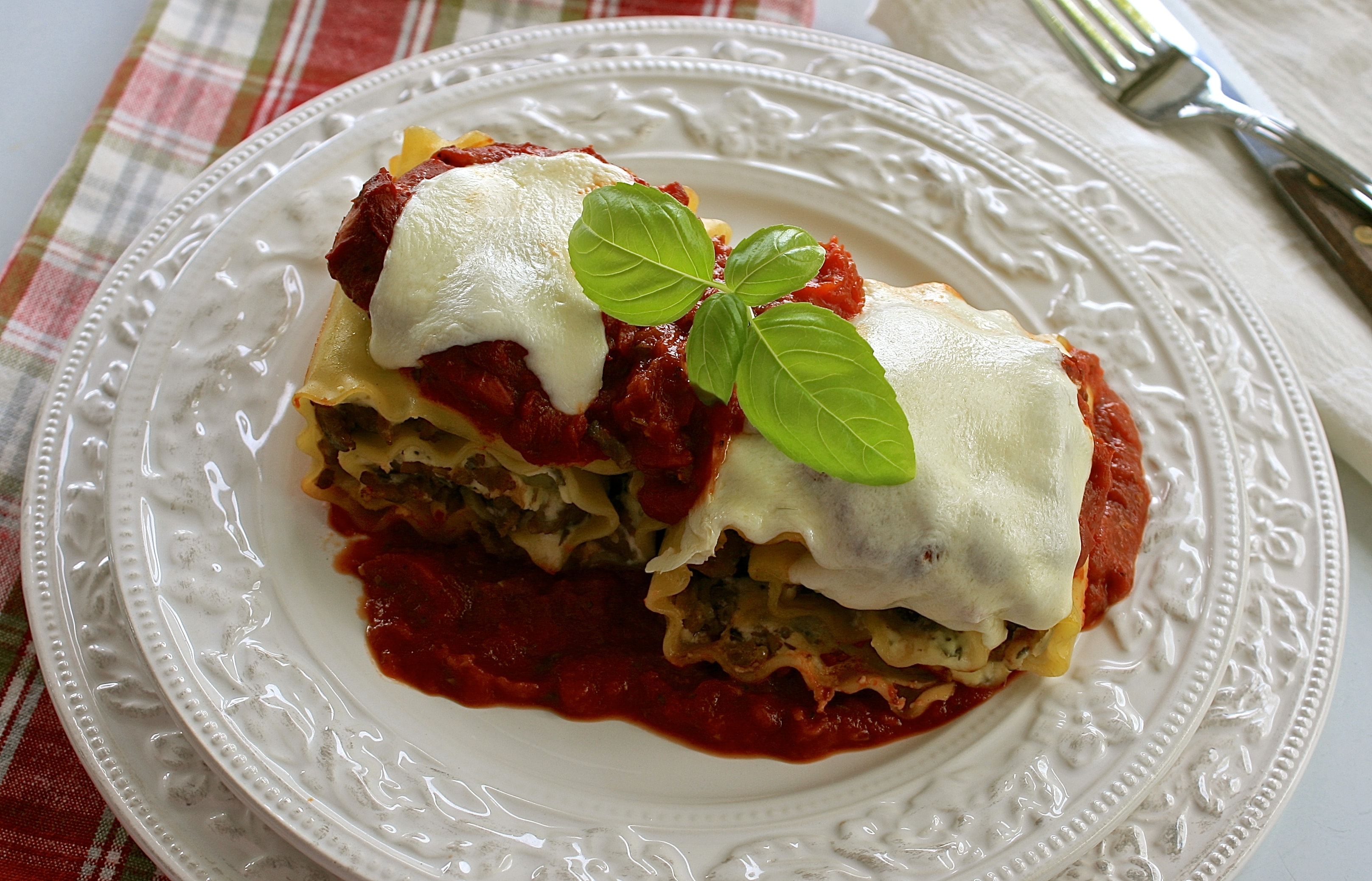 Pizza Lasagna Rolls with Sausage, Pepperoni & Mushrooms Wildflour's