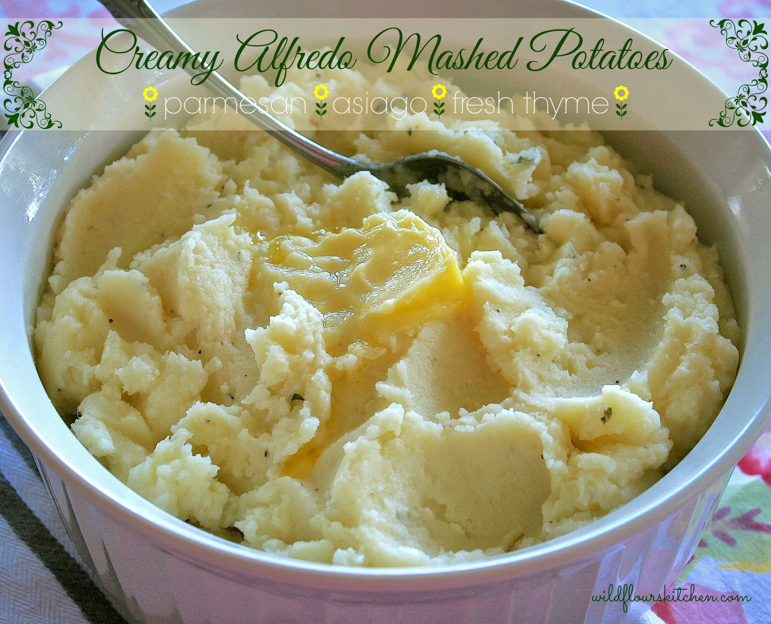Creamy Alfredo Mashed Potatoes with Parmesan, Asiago & Fresh Thyme