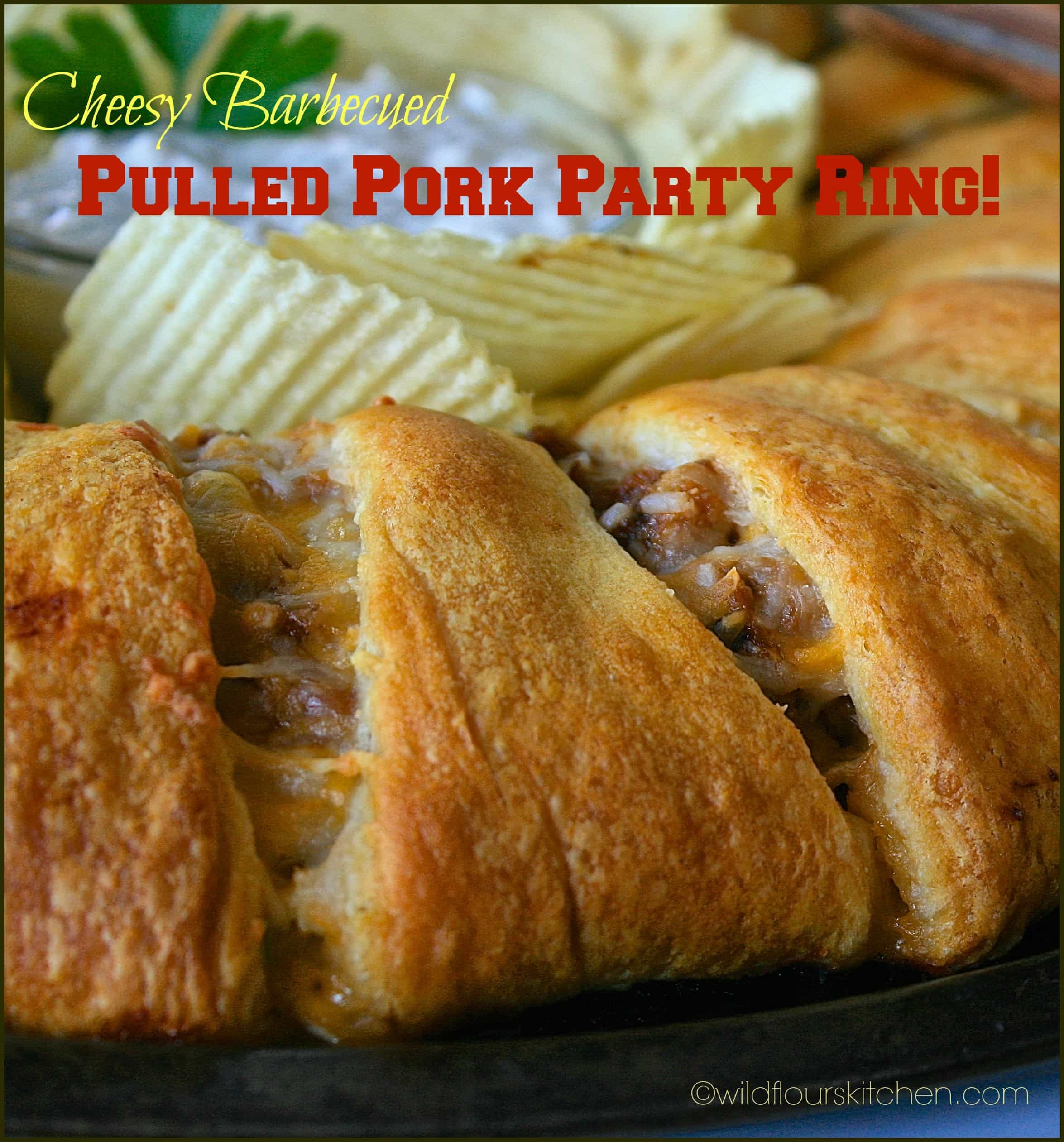 Cheesy Barbecued Pulled Pork Party Ring Wildflour's Cottage Kitchen