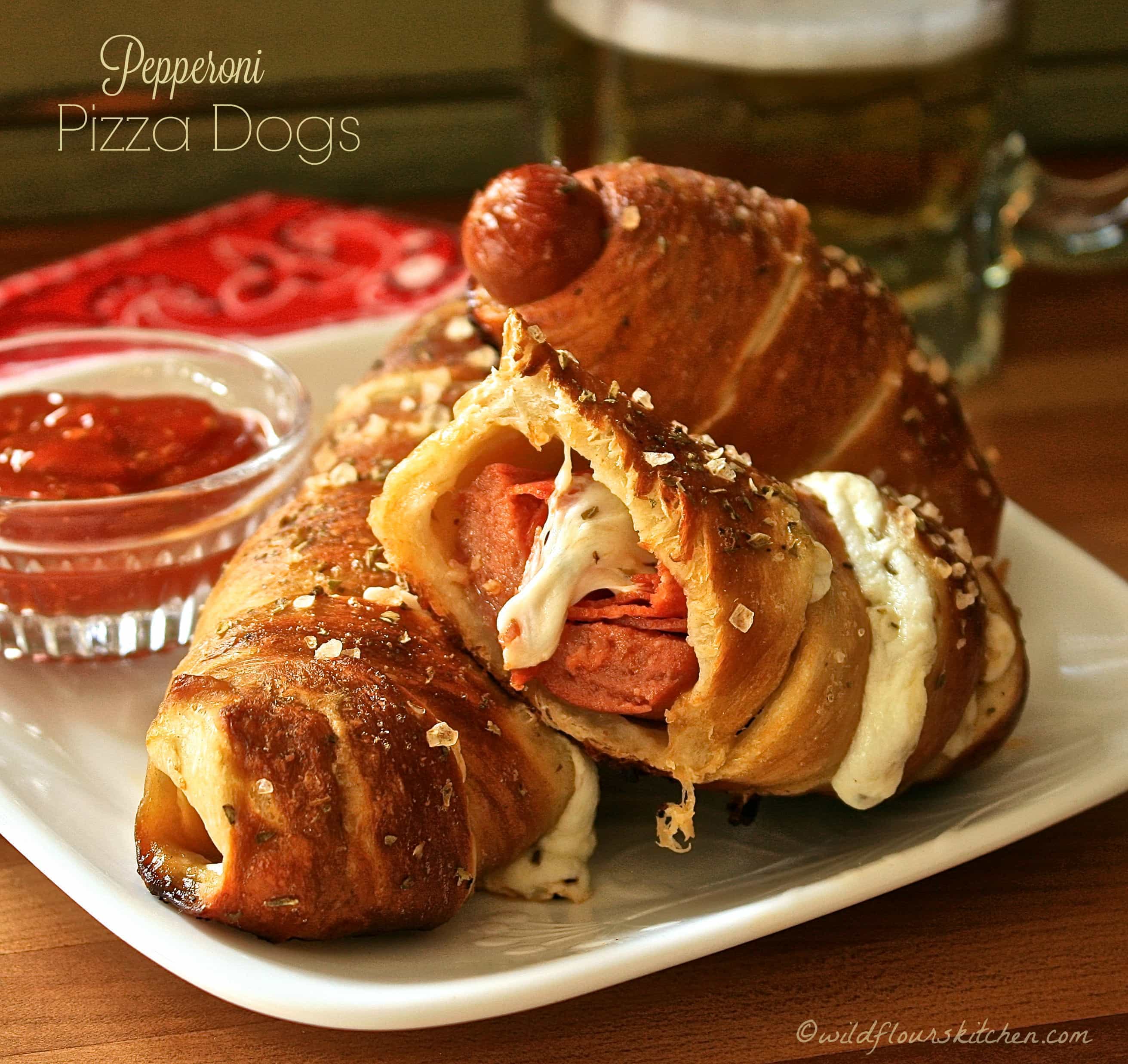 Pepperoni Pizza Pretzel Dogs Wildflour's Cottage Kitchen