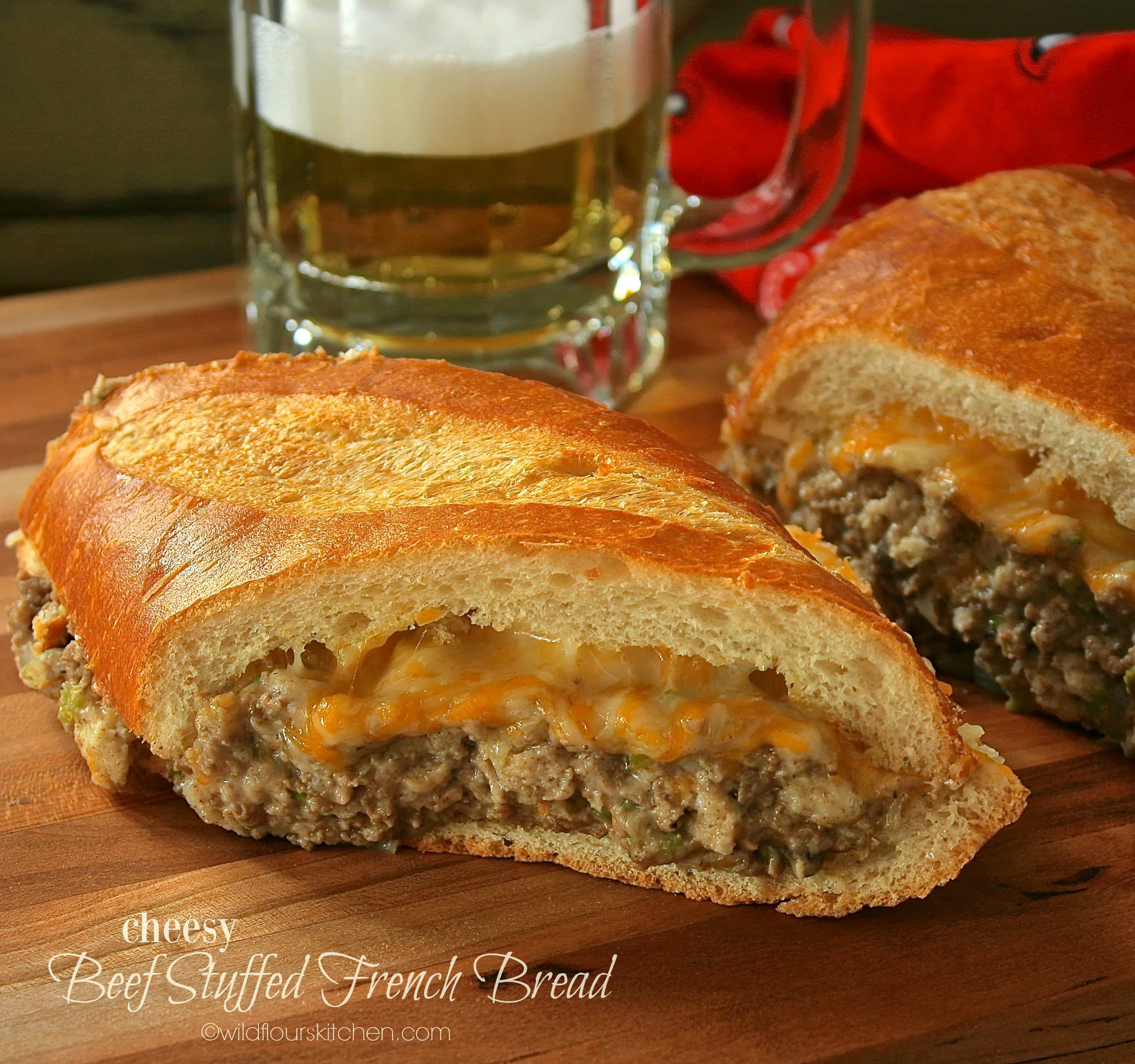 Cheesy Beef Stuffed French Bread Wildflour's Cottage Kitchen