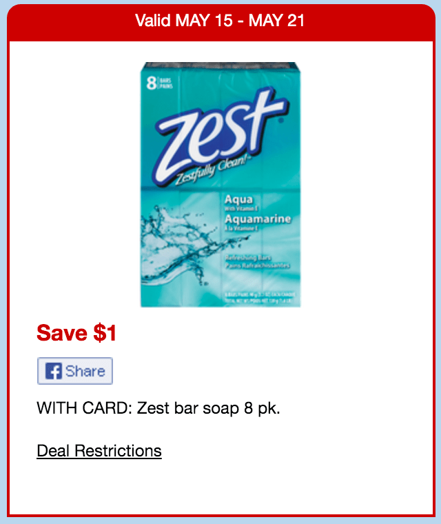 Zest Just 33¢ a Bar at CVS