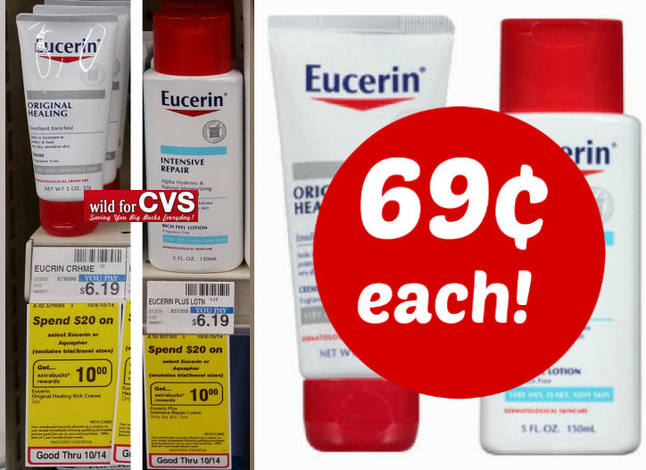 New 3 Eucerin Coupon = 69¢ Lotions & Creams!